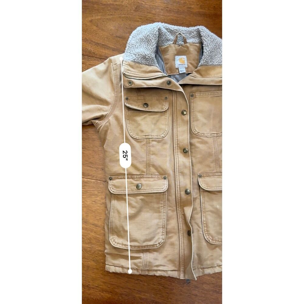 Carhartt Women’s Sandstone Wesley Coat Sherpa Lined Duck Canvas Jacket 102247 - Picture 13 of 13